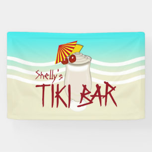 Frozen Drink Name Tiki Bar Banner