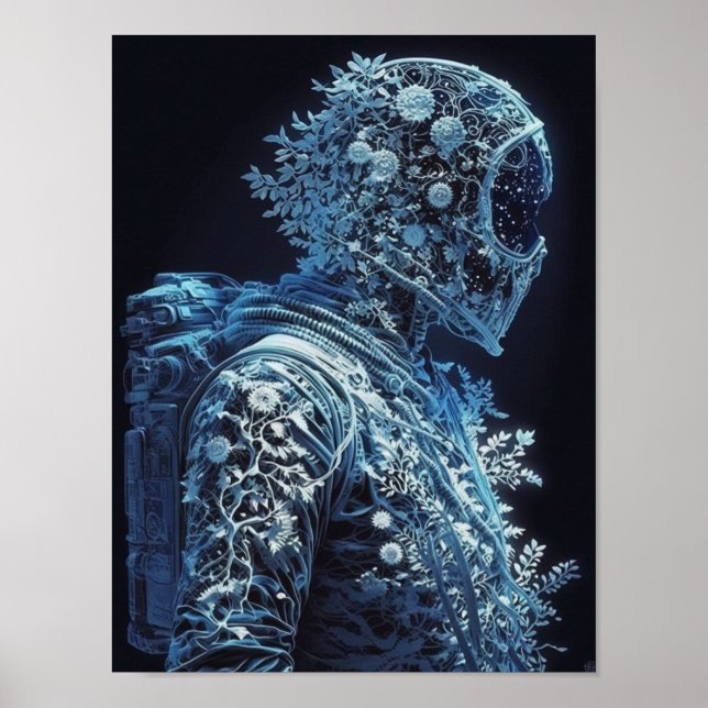 Frozen Floral Astronaut Poster (Front)