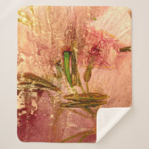 Frozen flowers and leaves. Blossoms in the ice cub Sherpa Blanket