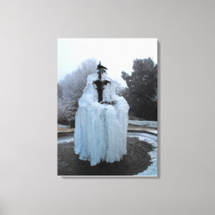 Frozen fountain canvas print