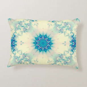 Frozen Frosty Blue Snowflake Winter Pattern Decorative Cushion