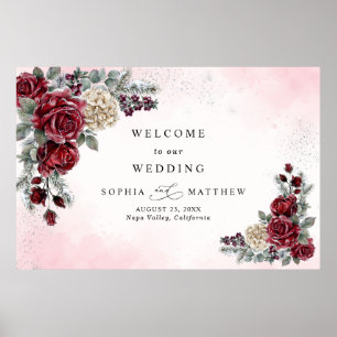 Frozen Frozen Roses Winter Wedding  Poster