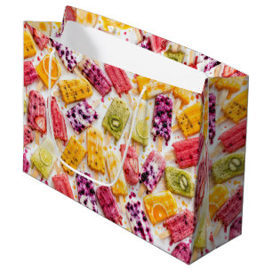 Frozen Fruit Popsicles Abstract Large Gift Bag