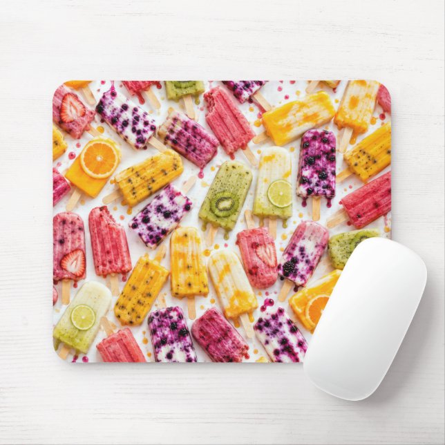 Frozen Fruit Popsicles Abstract Mouse Mat (With Mouse)