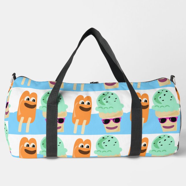 Frozen Fun Time Treat Summer Dessert Pattern Duffle Bag (Front)
