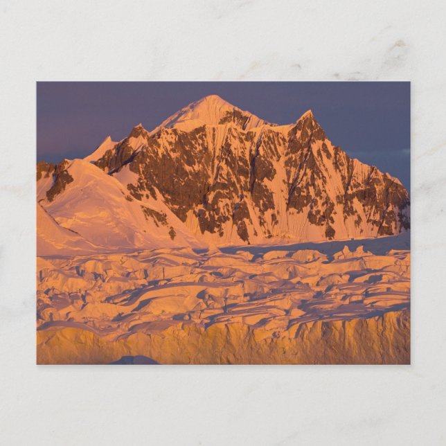 frozen glacial mountain landscape along the postcard (Front)