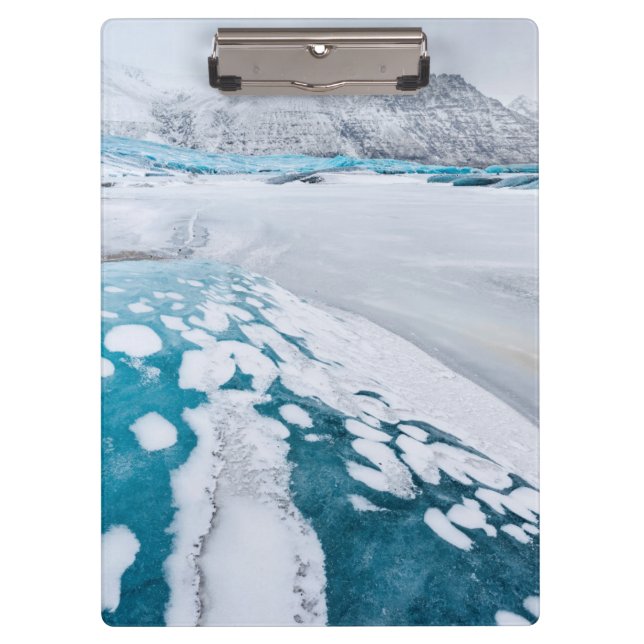 Frozen glacier ice, Iceland Clipboard (Front)