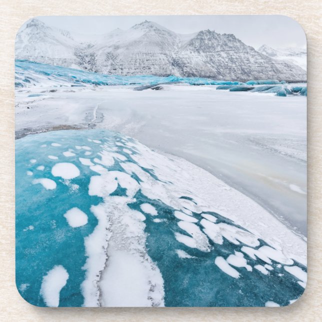 Frozen glacier ice, Iceland Coaster (Front)