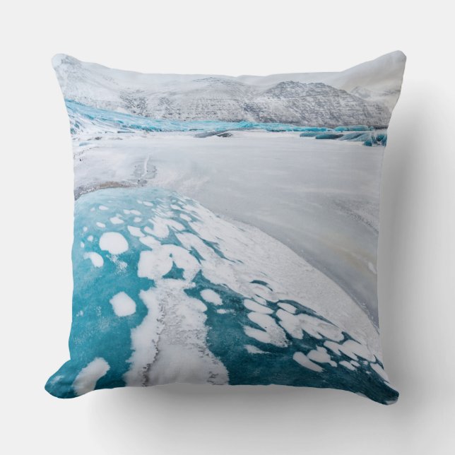 Frozen glacier ice, Iceland Cushion (Front)