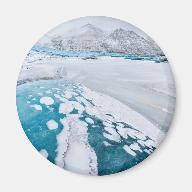 Frozen glacier ice, Iceland Magnet (Front)