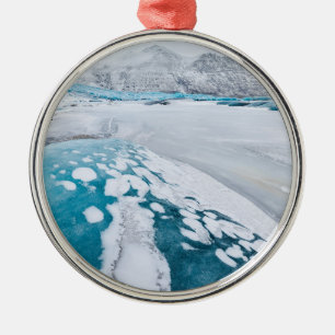 Frozen glacier ice, Iceland Metal Tree Decoration