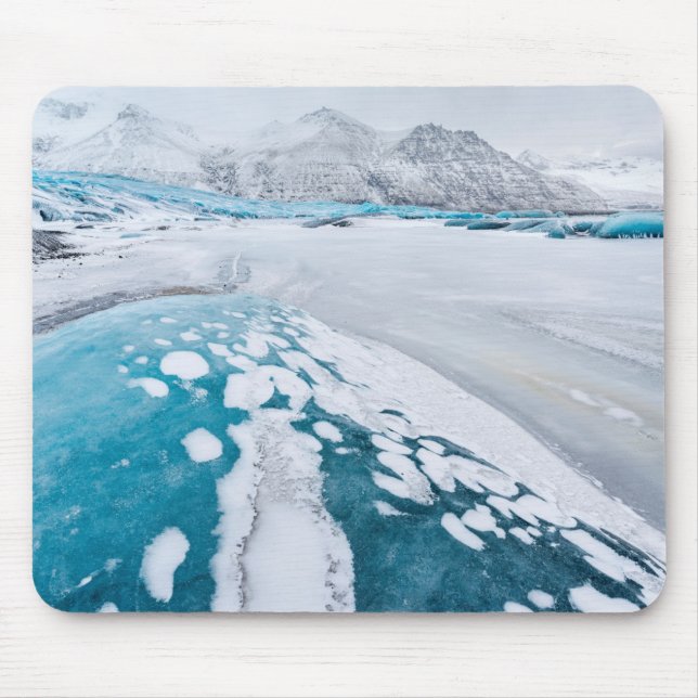 Frozen glacier ice, Iceland Mouse Mat (Front)