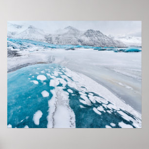 Frozen glacier ice, Iceland Poster