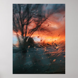 Frozen glass window poster