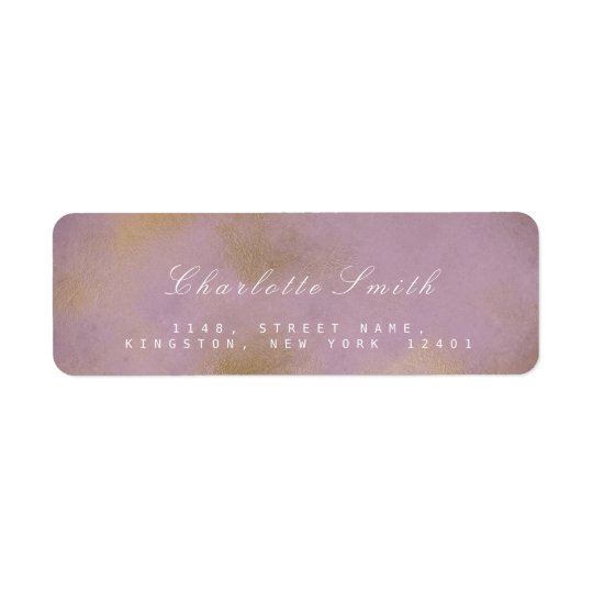 Frozen Gold Lilac Lavender Return Address Labels