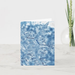 Frozen Ice Crystal Fractal Snowflake Holiday Card