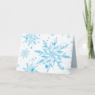 Frozen ice crystal snowflake greeting card