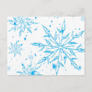 Frozen ice crystal snowflake postcard