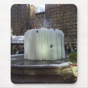 Frozen Ice Fountain Bryant Park New York City NYC Mouse Mat
