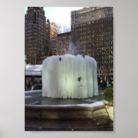 Frozen Ice Fountain Bryant Park New York City NYC