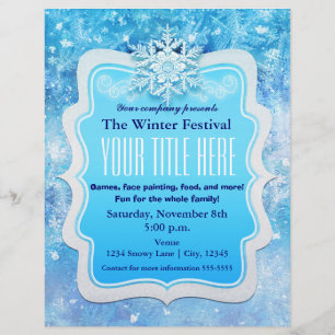 Frozen Ice Snowflakes Winter Event Flyer Poster