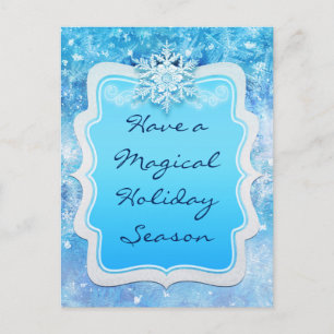 Frozen Ice Winter Snowflakes Holiday Postcard