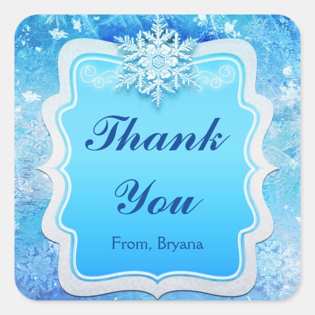Frozen Ice Winter Wonderland Snowflake Stickers (Front)