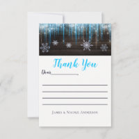 Frozen Icicles Winter Wonderland Thank You Card