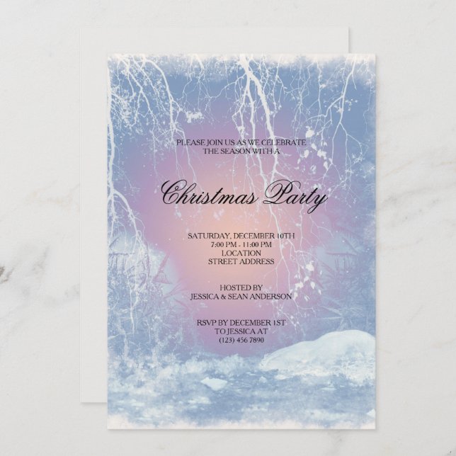 Frozen Icy Winters Christmas Party Invitation (Front/Back)