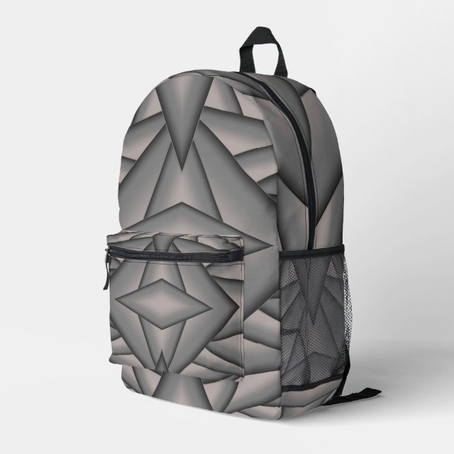 Frozen In Time Abstract Art Printed Backpack (Back Corner Right)