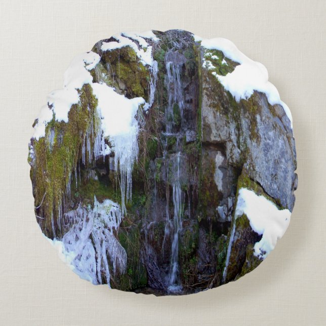 Frozen in time.... round cushion (Front)