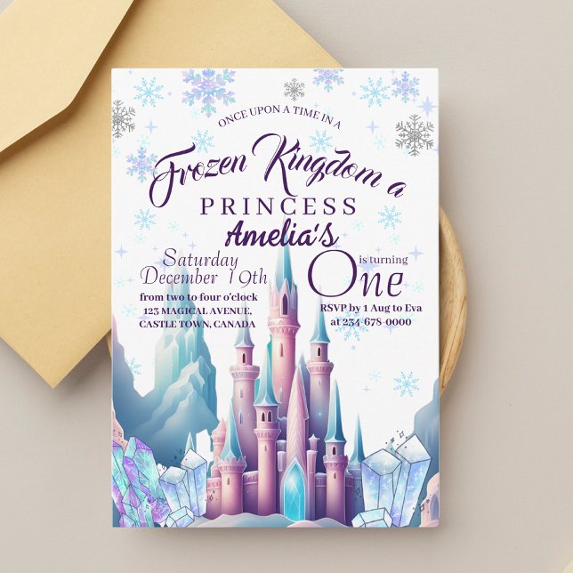 Frozen Kingdom Princess 1st Birthday Party Invitation (Creator Uploaded)