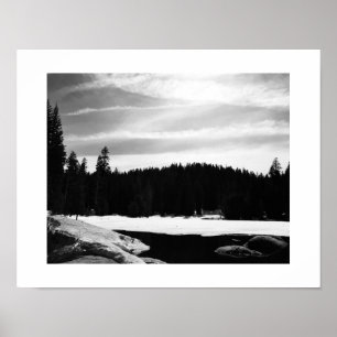Frozen Lake Black and White Poster