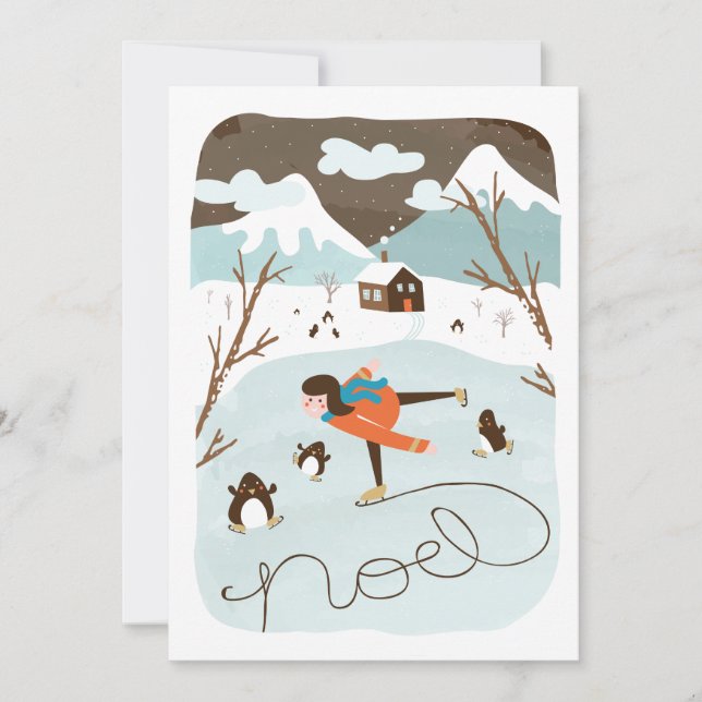 Frozen Lake Non-Photo Holiday Card (Front)