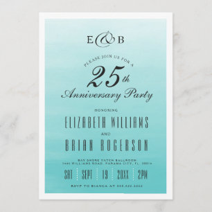 Frozen Lake Ombre   Anniversary Invitation