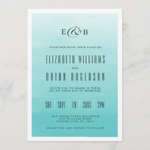 Frozen Lake Ombre   Wedding Invitation