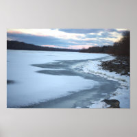 Frozen Lake with Rocks Poster