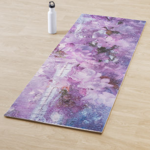 Frozen Lilac Flowers Yoga Mat