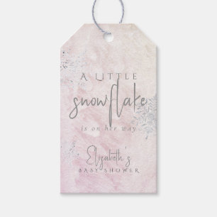 Frozen Little Snowflake Pink Girl Baby Shower Gift Tags