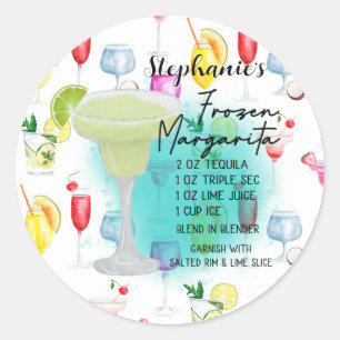 Frozen Margarita Recipe Personalised    Classic Round Sticker