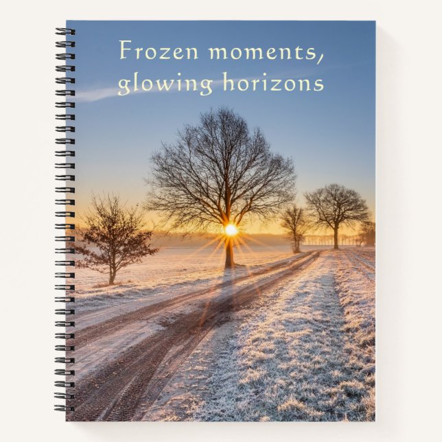 Frozen Moments Glowing Horizons Winter  Notebook (Front)