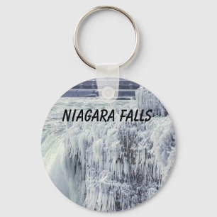 Frozen Niagara Falls Button Keychain