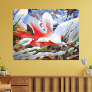 Frozen Oak Leaf Painting / Artist Larry Lerew Canvas Print