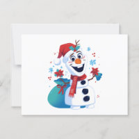 Frozen Olaf - Festive Cartoon Snowman with Red Hat
