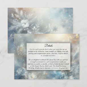 Frozen Petals in a Golden Winter Mist Wedding Enclosure Card