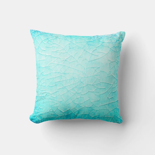 Frozen pond turquoise  cushion (Front)