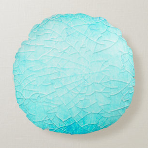 Frozen pond turquoise  round cushion