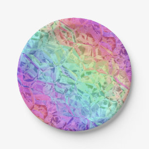 frozen rainbow crystal : paper plate