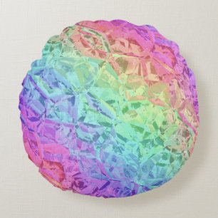 frozen rainbow crystal : round cushion