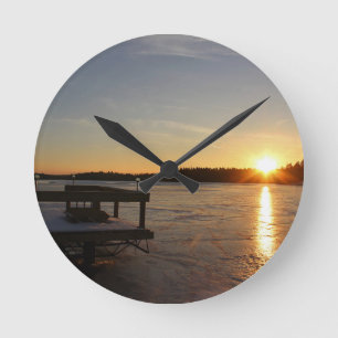 Frozen Reflection Round Clock